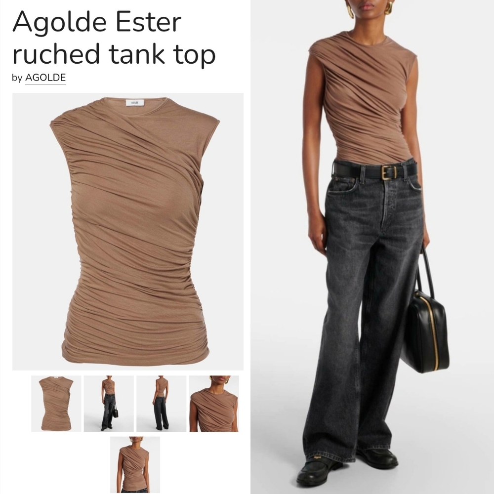 $250 MSRP - AGOLDE 'Ester' Twisted Ruched Top
